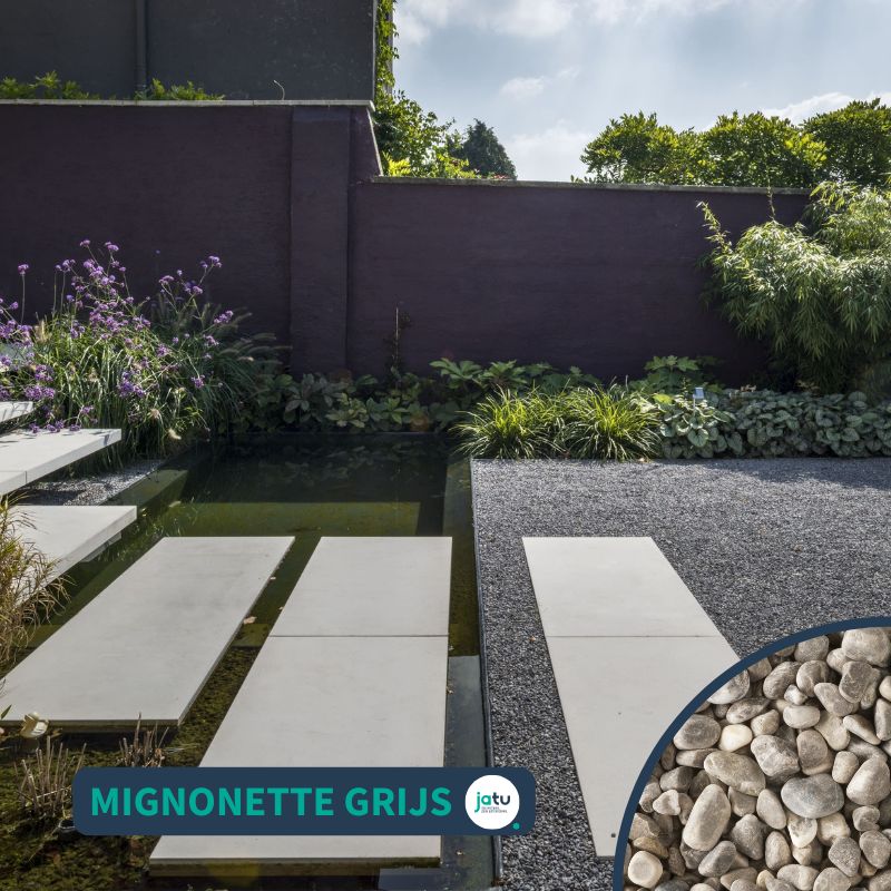 Grijze ronde keitjes terras aanleg, Mignonette grijs 4 tot 8mm exclusive range - Jatu.be