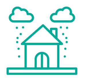 Logo huis en regen